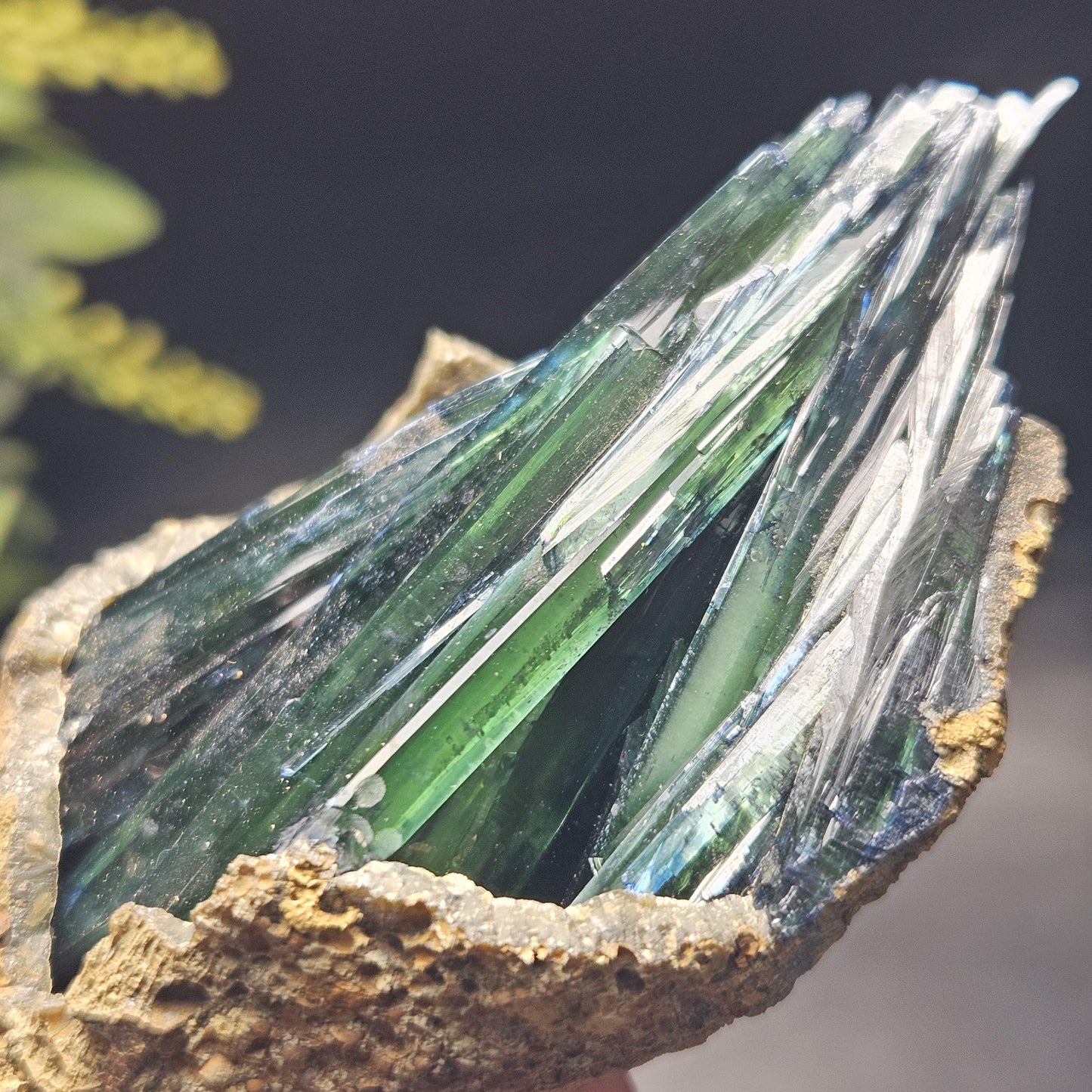 AAA Vivianite Crystal Cluster 200.45g, Terminated Vivianite Crystal Specimen, Raw Blue