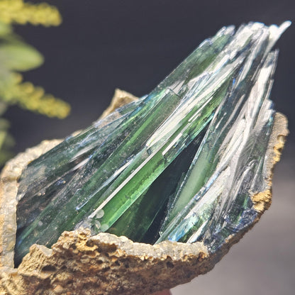 AAA Vivianite Crystal Cluster 200.45g, Terminated Vivianite Crystal Specimen, Raw Blue