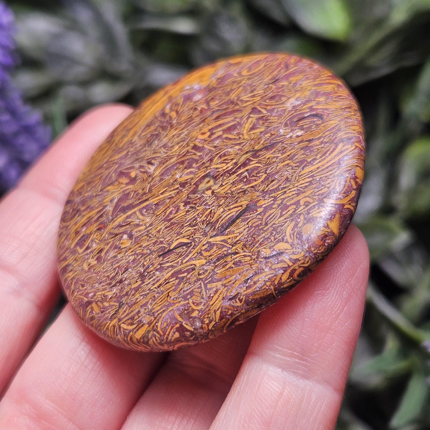Calligraphy Stone Specimen (1.75"+), Miriam Jasper Palm Stone