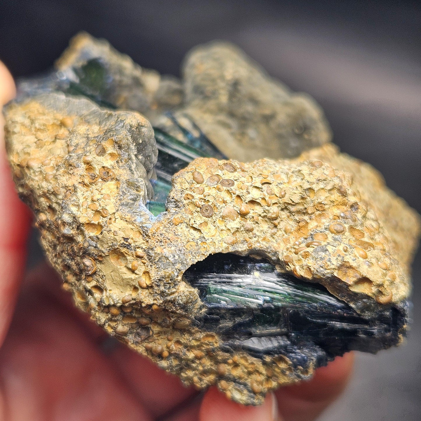 Vivianite Crystal Cluster with Rainbow Inclusions 137g, Vivianite Specimen, Raw Blue