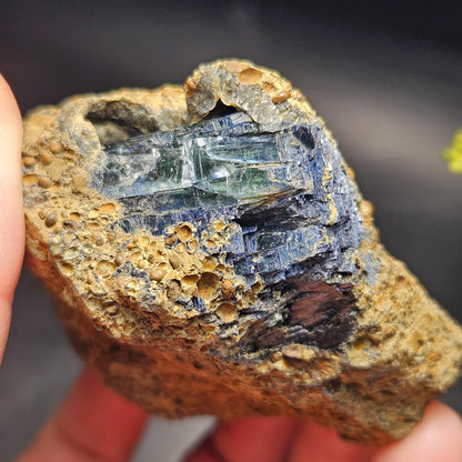 Vivianite Crystal Cluster with Rainbow Inclusions 137g, Vivianite Specimen, Raw Blue