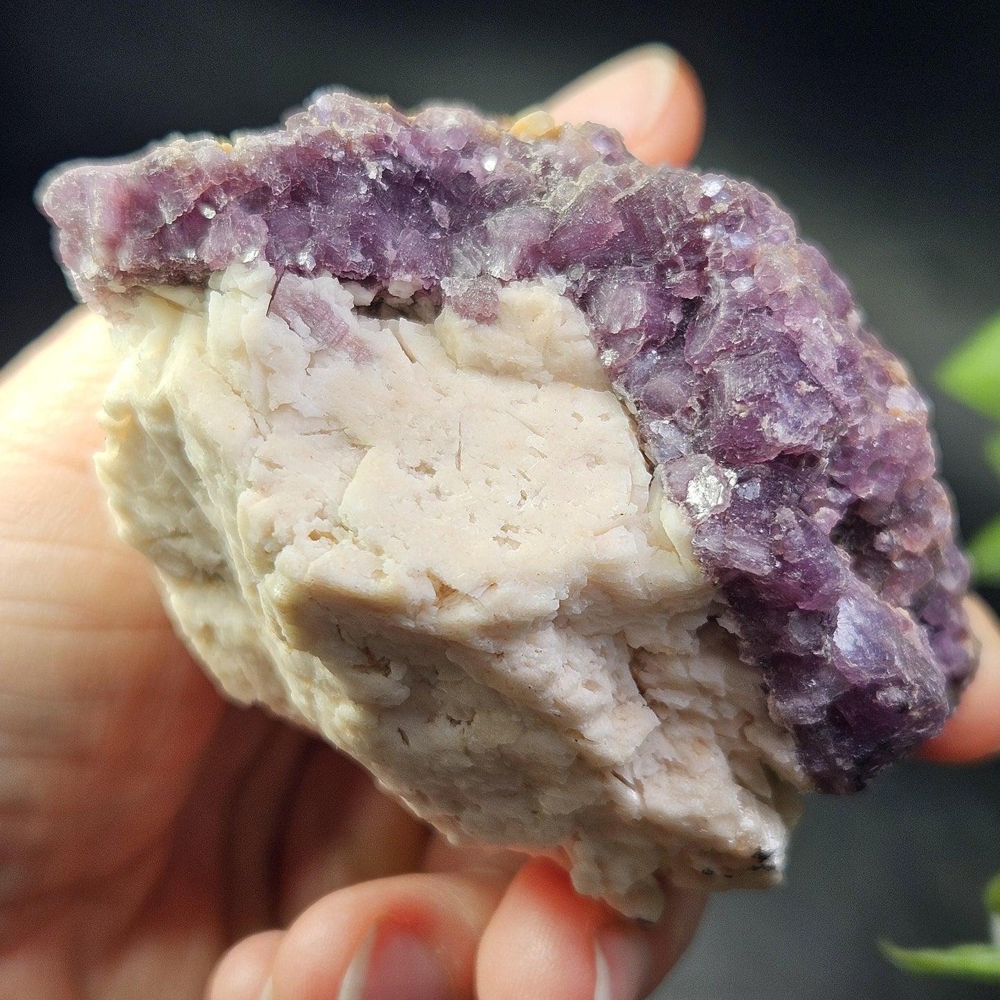 Blue Tourmaline on Lepidolite on Cleavelandite from Brazil 211g, Raw Brazilian Tourmaline Specimen, Lepidolite Crystal