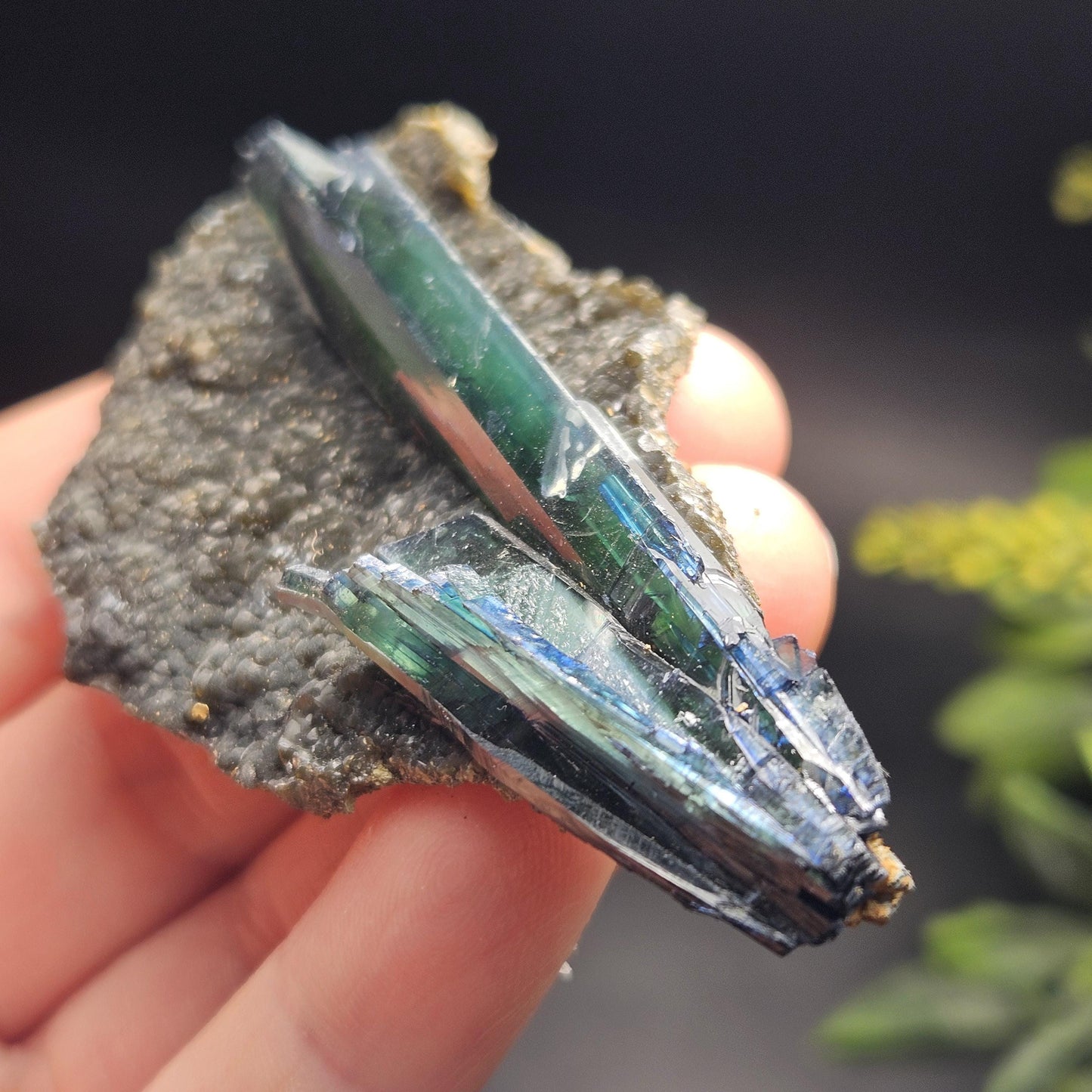 Vivianite Crystal Cluster 75.78g, Vivianite Specimen, Raw Blue