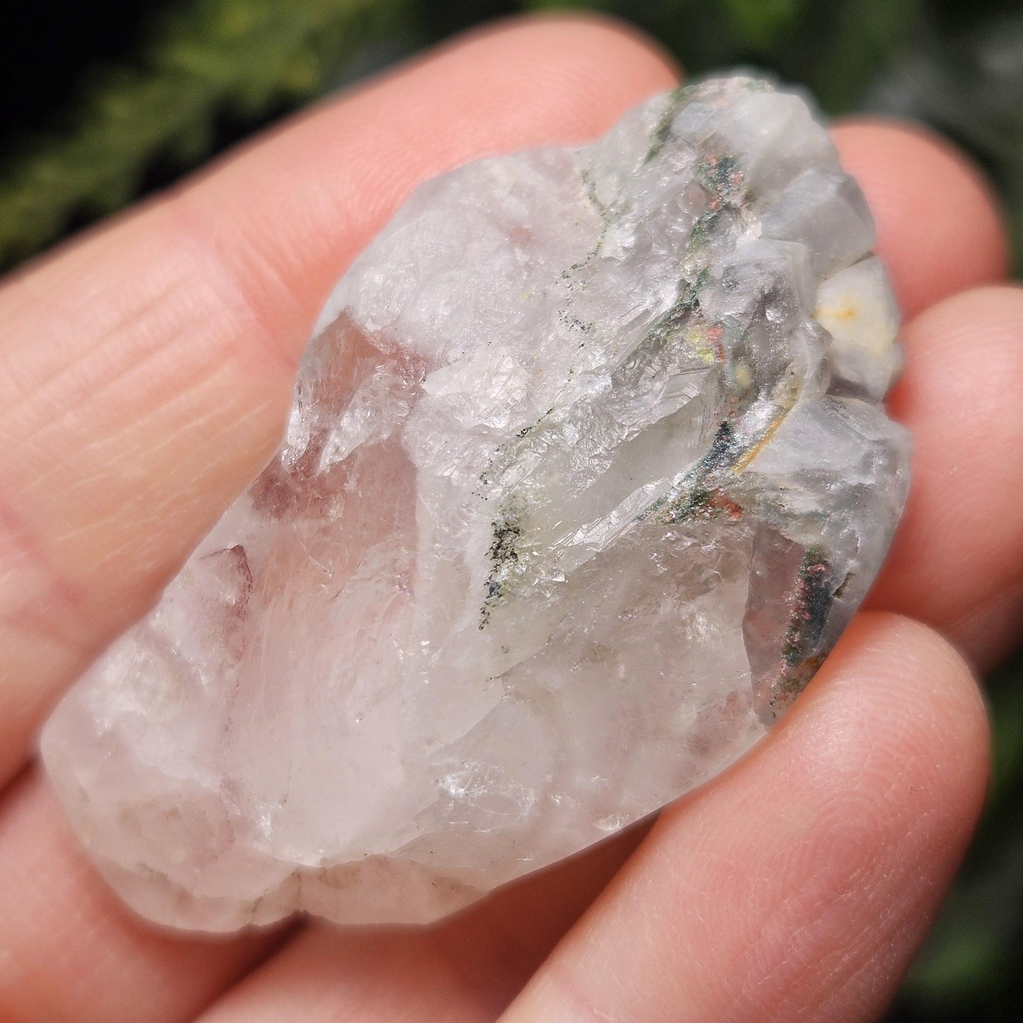 Ajoite Phantom in Quartz Crystal 21.13g, RARE Ajoite in Quartz Stone, Ajoite Specimen from Messina Mine South Africa
