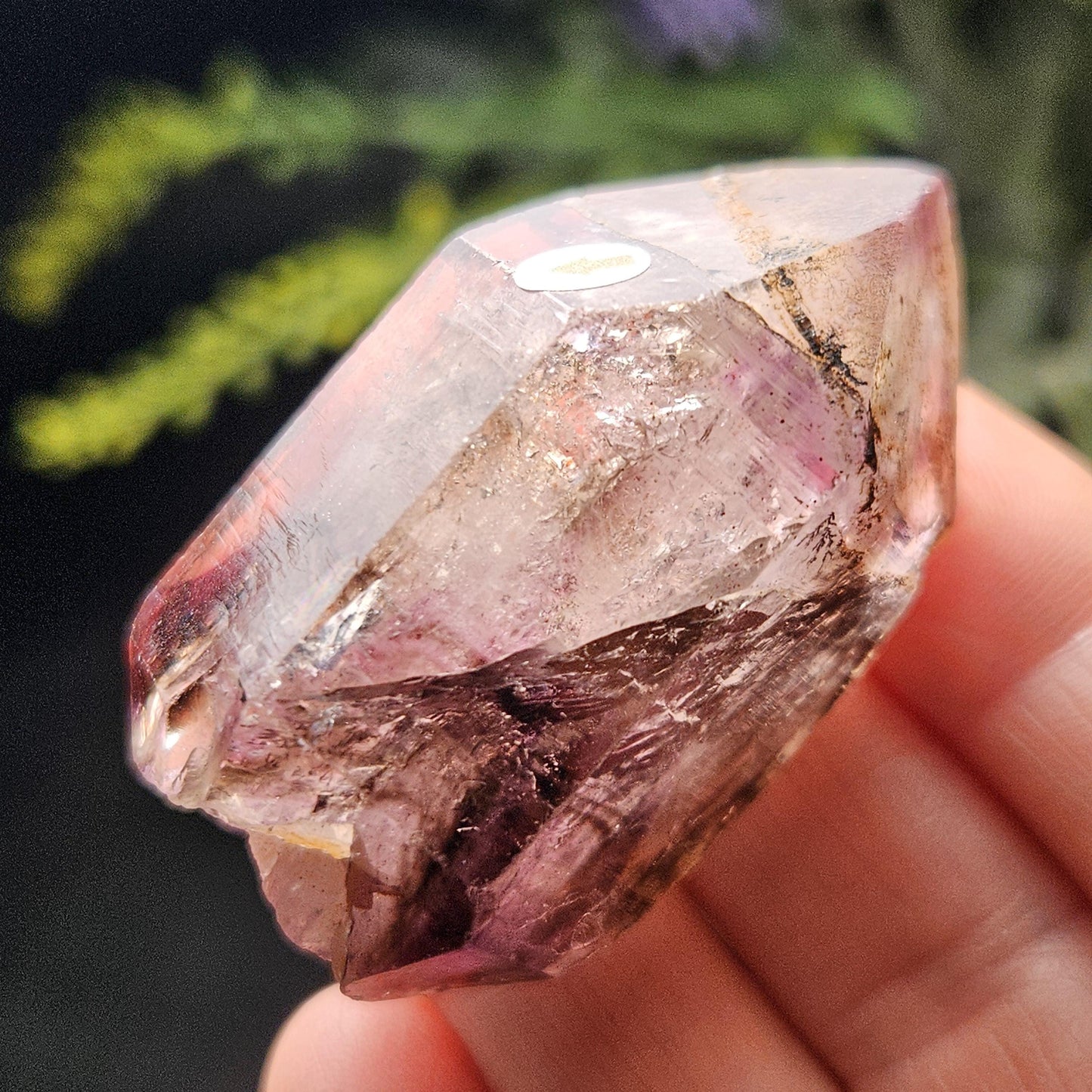 Enhydro Shangaan Amethyst Crystal 43.89g, MOVING Enhydro Quartz Crystal from Zimbabwe