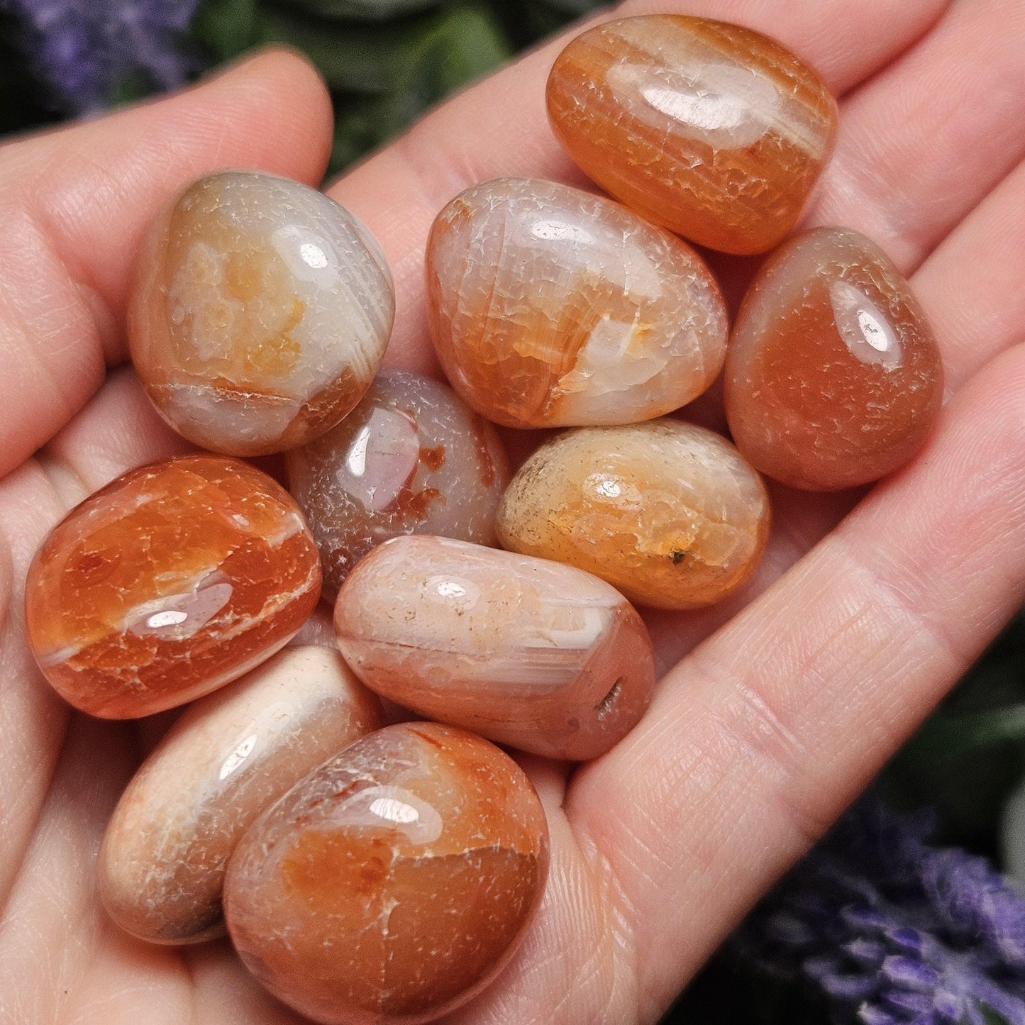 Snakeskin Fire Agate Crystal, Snakeskin Agate Tumbled Stone, Polished Dragonskin Agate