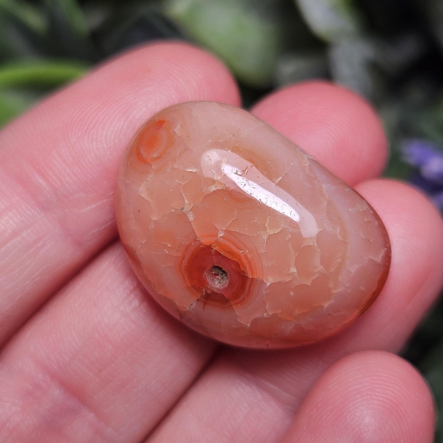 Snakeskin Fire Agate Crystal, Snakeskin Agate Tumbled Stone, Polished Dragonskin Agate