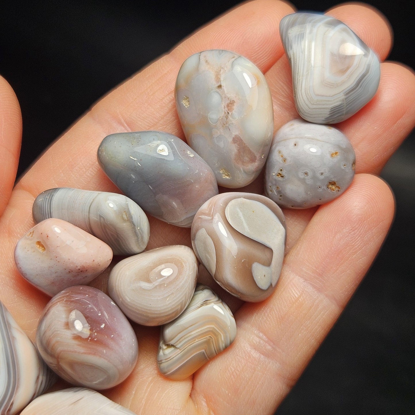 Botswana Agate Crystal, Pink & Grey Chalcedony ~ Choose Your Size