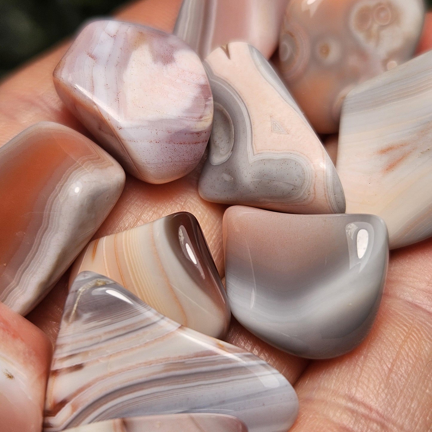 Botswana Agate Crystal, Pink & Grey Chalcedony ~ Choose Your Size