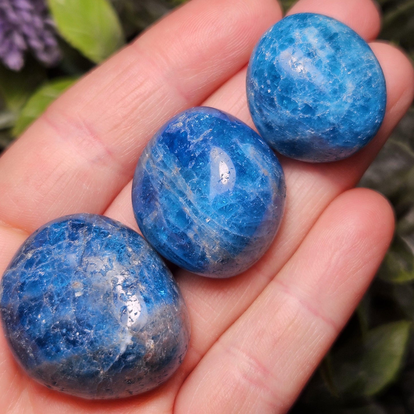 Blue Apatite Polished Crystal, Tumbled Blue Apatite, Polished Blue Apatite from Brazil
