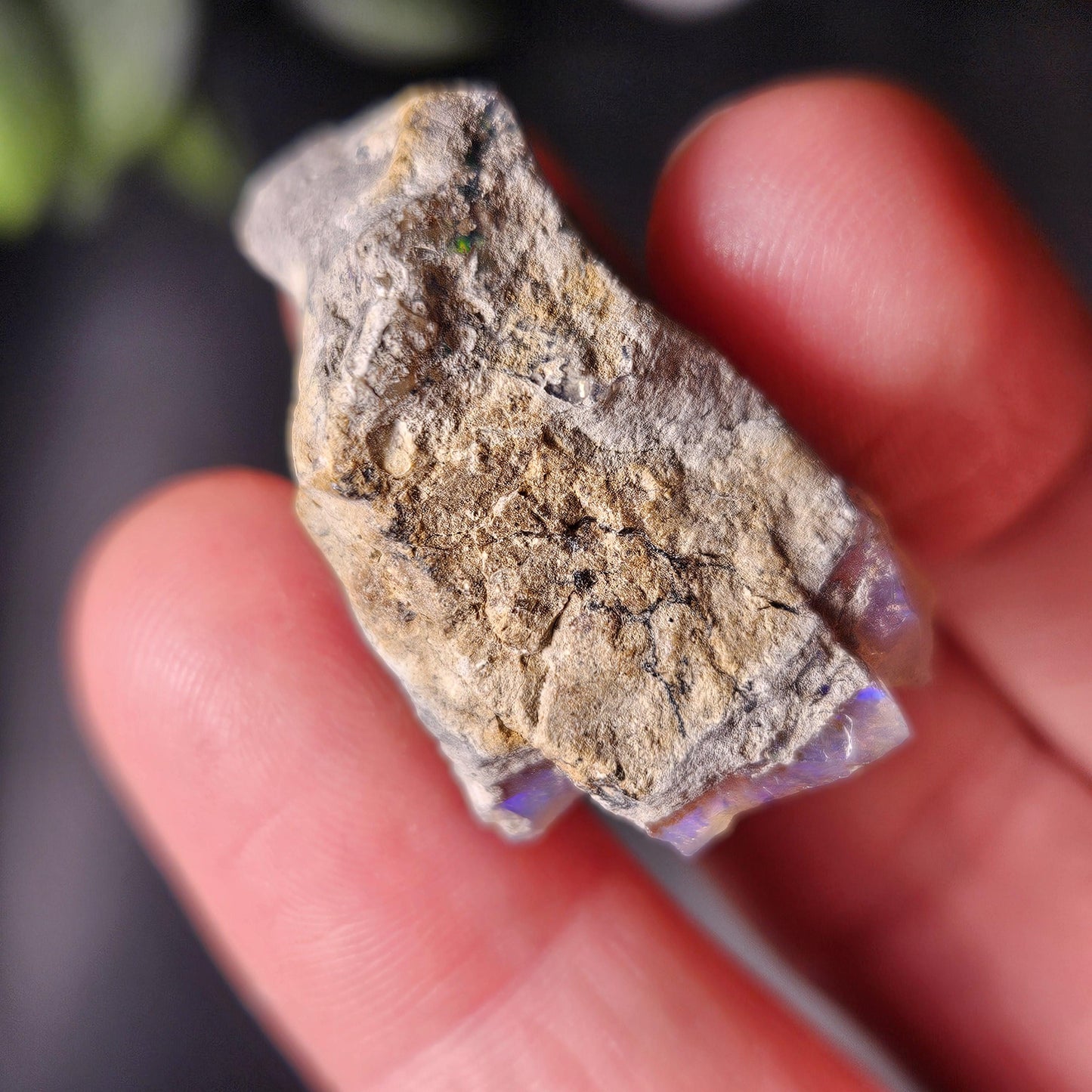 Blue Rainbow Opal Specimen 9.49g, Raw Opal Crystal, Blue Opal Gemstone