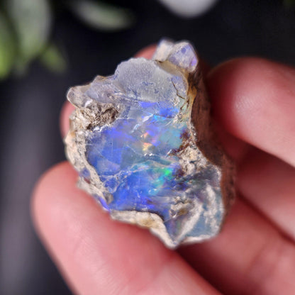 Blue Rainbow Opal Specimen 9.49g, Raw Opal Crystal, Blue Opal Gemstone