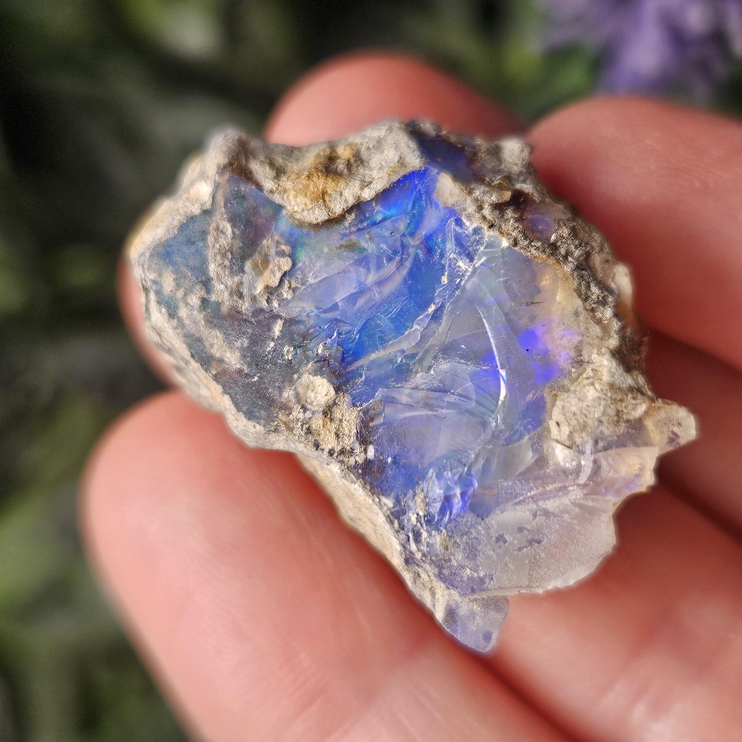Blue Rainbow Opal Specimen 9.49g, Raw Opal Crystal, Blue Opal Gemstone
