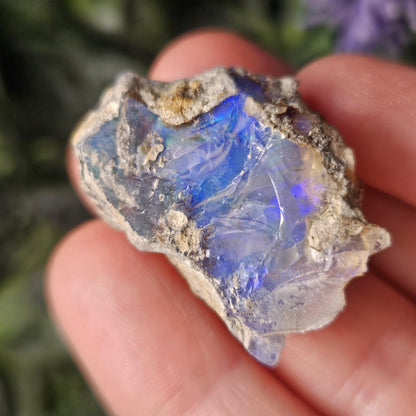 Blue Rainbow Opal Specimen 9.49g, Raw Opal Crystal, Blue Opal Gemstone