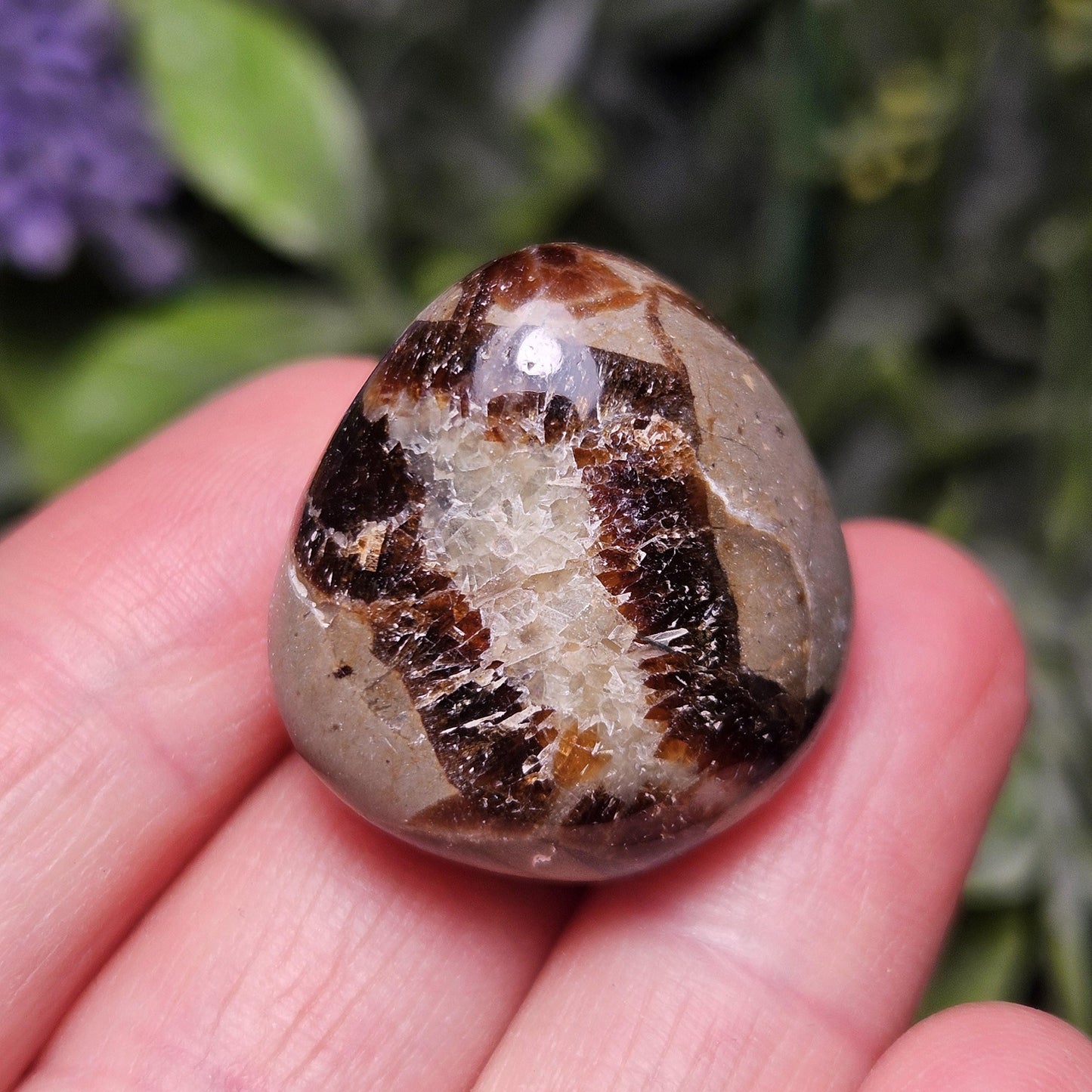 Tumbled Septarian Stone, Dragon Egg Calcite Geode, Septarian Stone Crystal Specimen