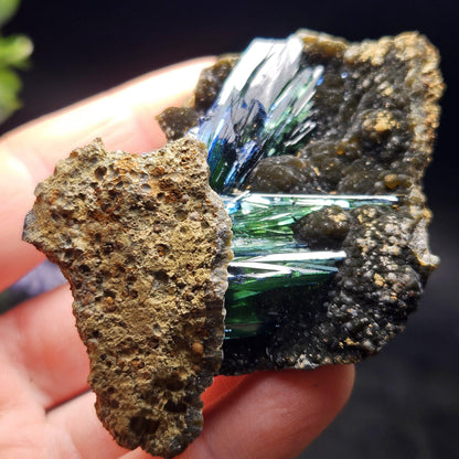 Vivianite Crystal Cluster 76.89g, Vivianite Specimen, Raw Blue