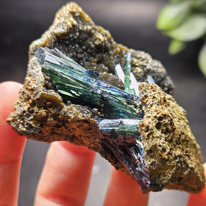 Vivianite Crystal Cluster 76.89g, Vivianite Specimen, Raw Blue