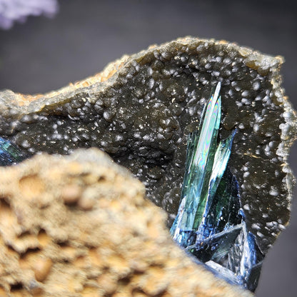 AAA Vivianite Crystal Cluster 89.77g, Vivianite Specimen, Raw Blue