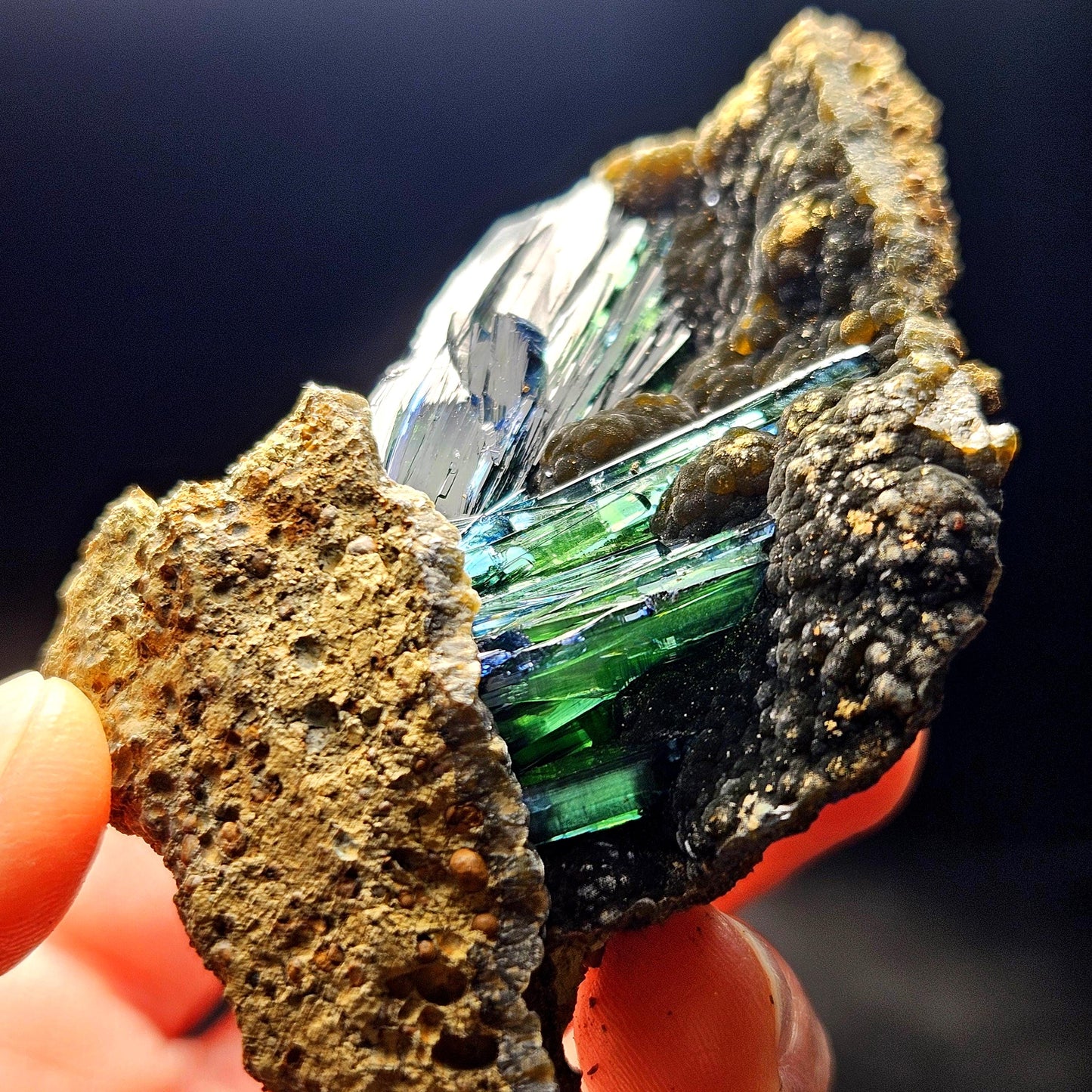 Vivianite Crystal Cluster 76.89g, Vivianite Specimen, Raw Blue
