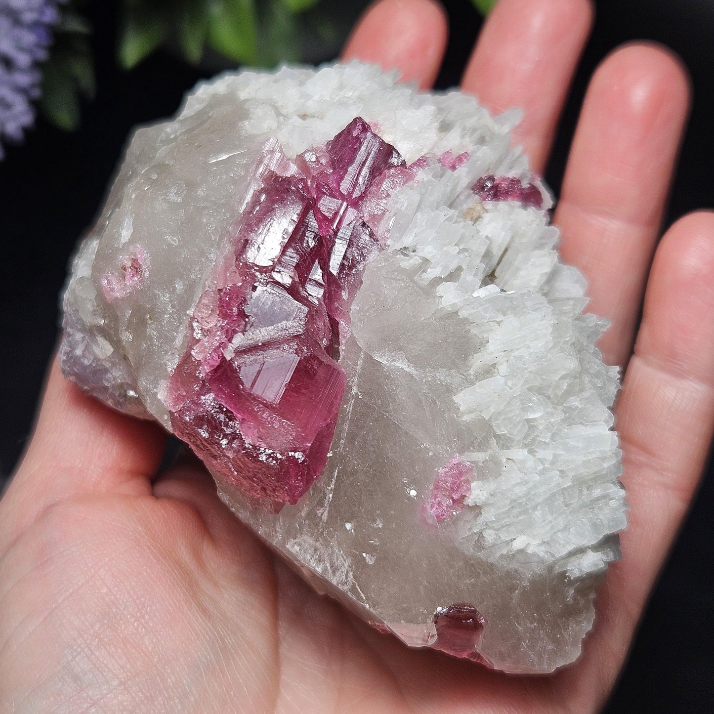 Pink Tourmaline in Quartz from Brazil 384.11g