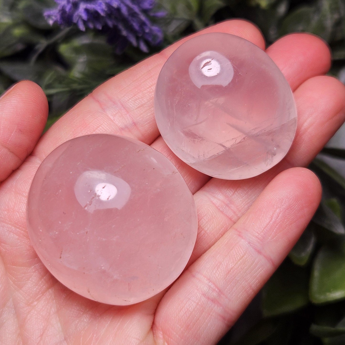 Rose Quartz Crystal Palm Stone, Polished Rose Quartz