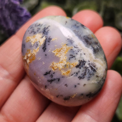 Dendritic Green Opal Palm Stone (1.25"+), Polished Dendritic Opal Crystal