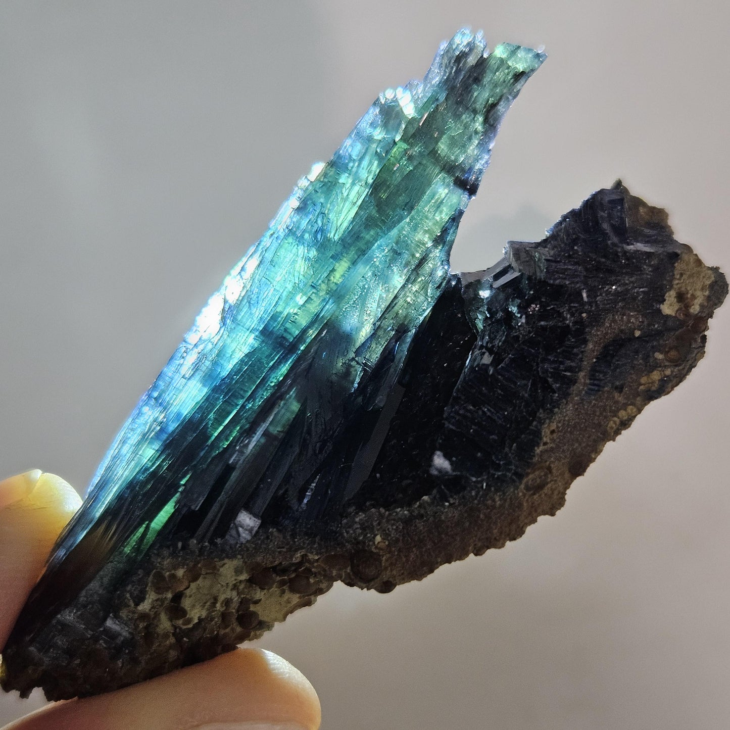 Vivianite Crystal Specimen 25.78g, Terminated Vivianite Crystal, Raw Blue
