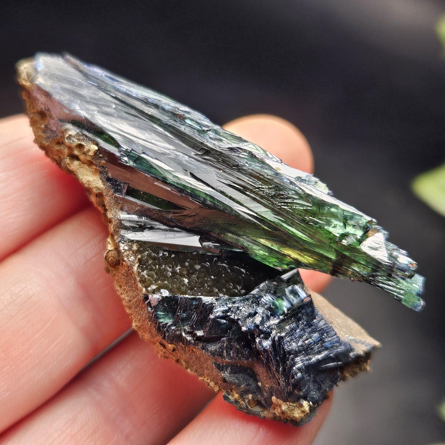 Vivianite Crystal Specimen 25.78g, Terminated Vivianite Crystal, Raw Blue