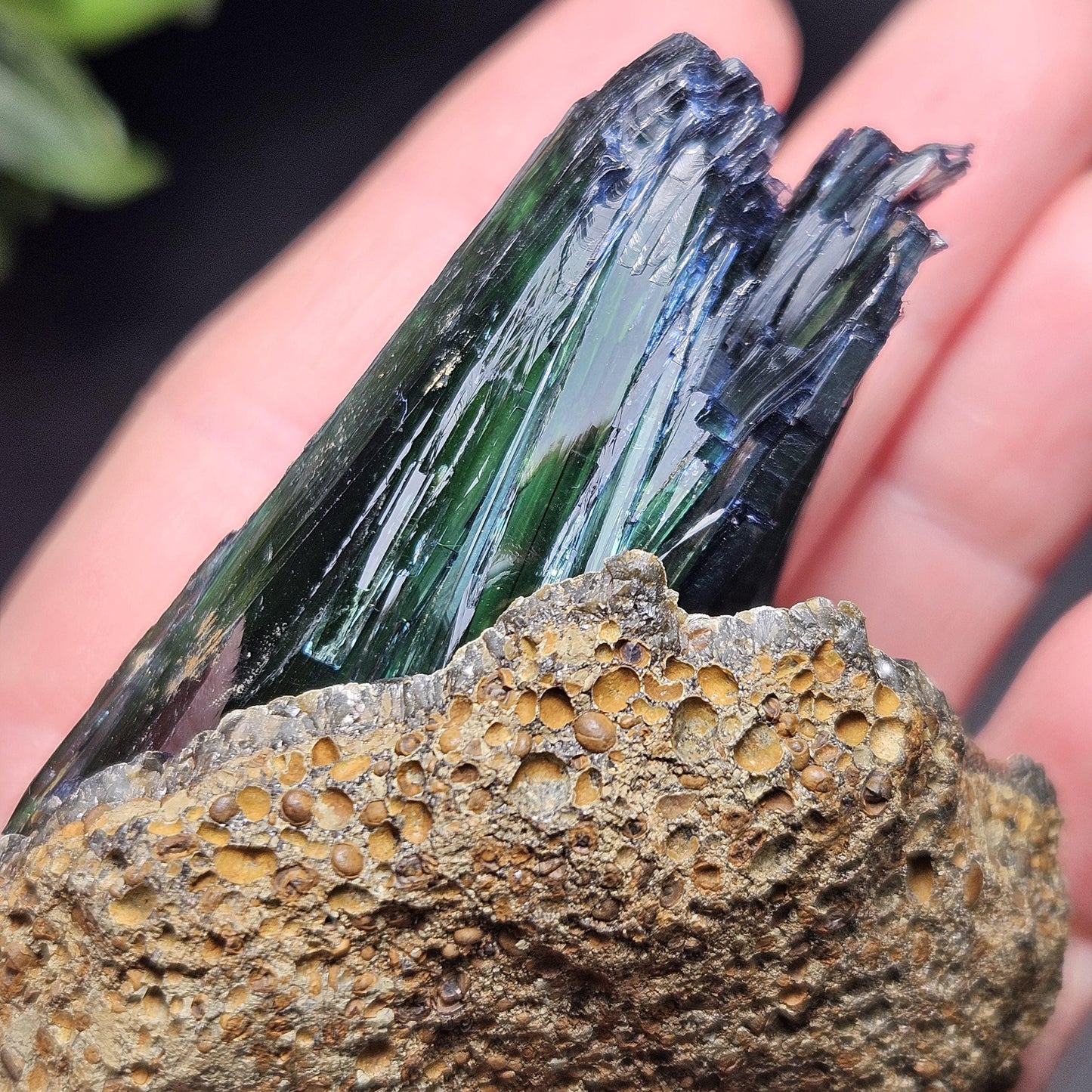 Vivianite Crystal Cluster 92.79g, Vivianite Specimen, Raw Blue