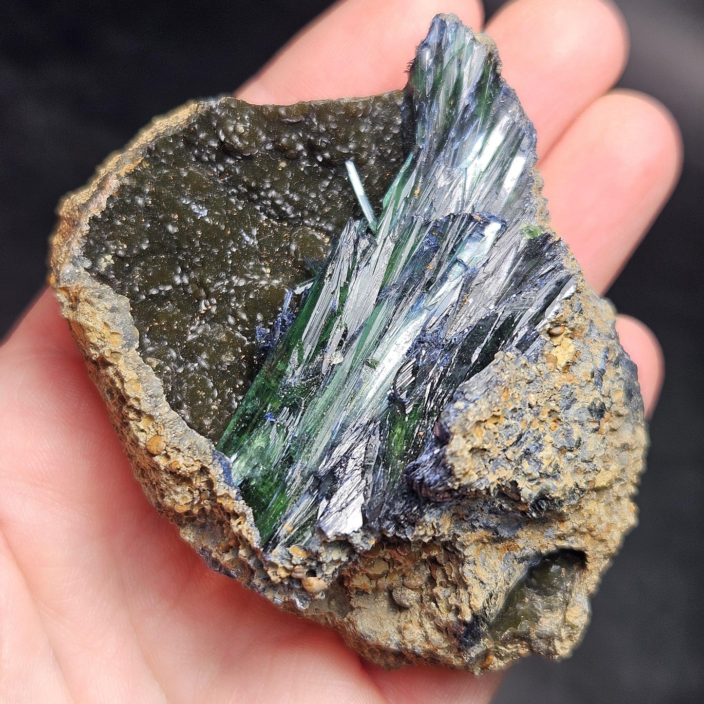 Vivianite Crystal Cluster 130.08g, Vivianite Specimen, Raw Blue