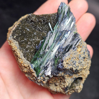 Vivianite Crystal Cluster 130.08g, Vivianite Specimen, Raw Blue