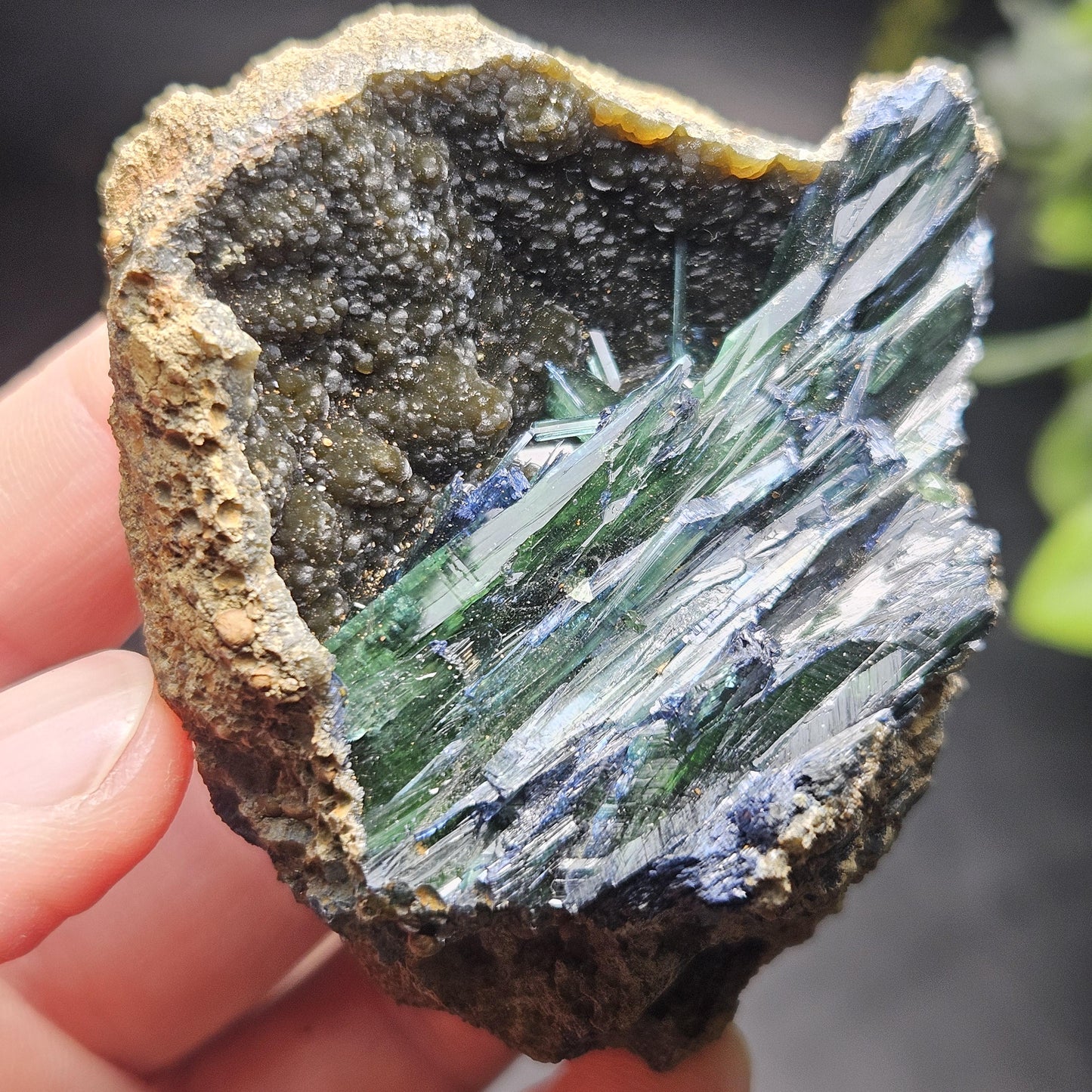 Vivianite Crystal Cluster 130.08g, Vivianite Specimen, Raw Blue