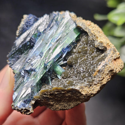 Vivianite Crystal Cluster 130.08g, Vivianite Specimen, Raw Blue