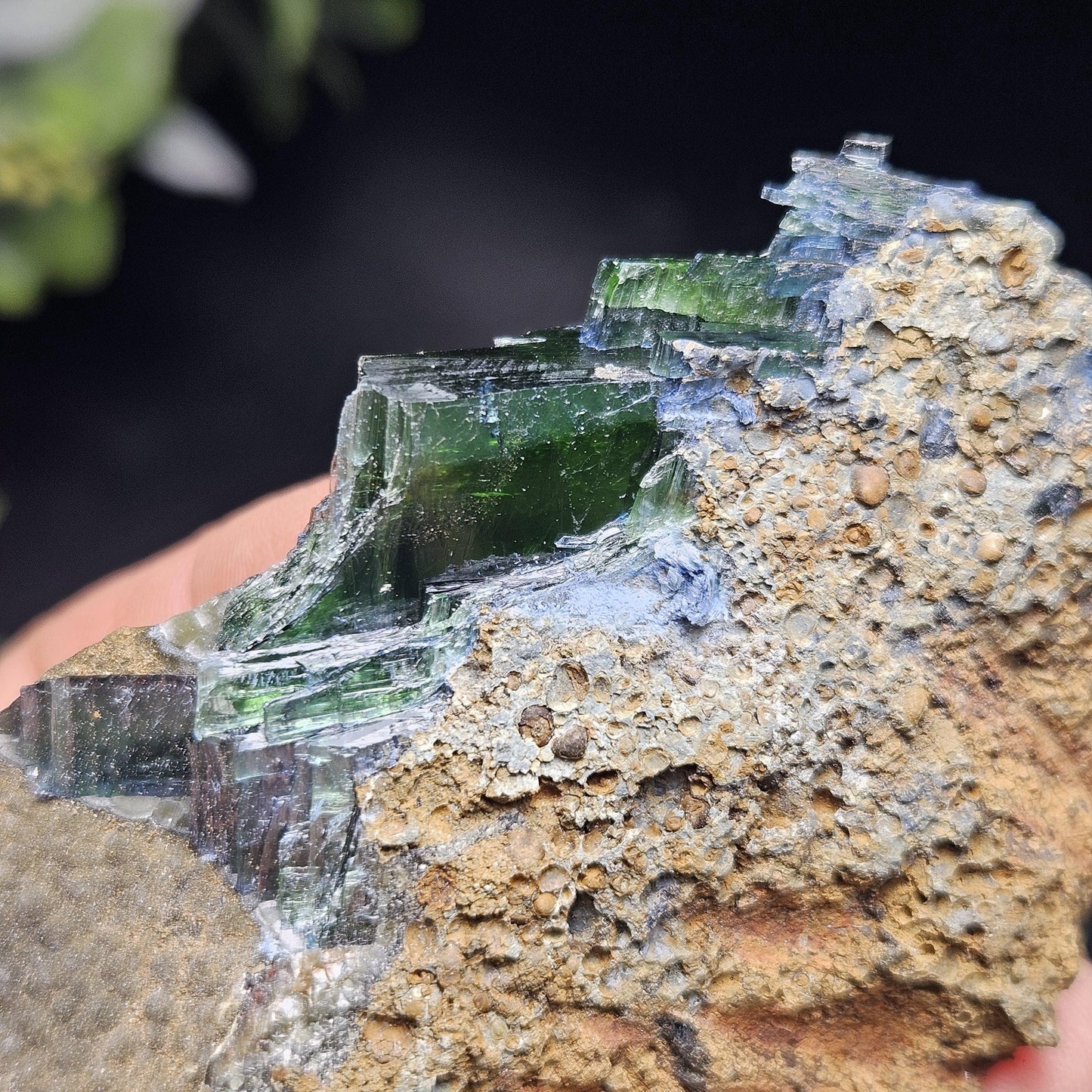 Vivianite Crystal Specimen 266g, Terminated Vivianite Crystal Cluster, Raw Blue
