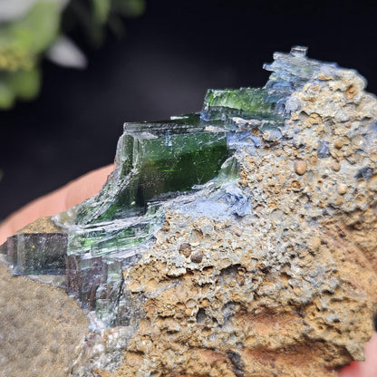Vivianite Crystal Specimen 266g, Terminated Vivianite Crystal Cluster, Raw Blue
