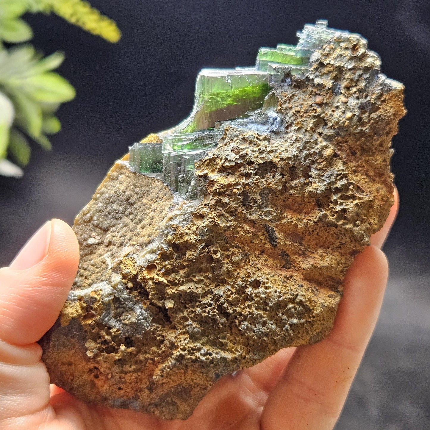 Vivianite Crystal Specimen 266g, Terminated Vivianite Crystal Cluster, Raw Blue