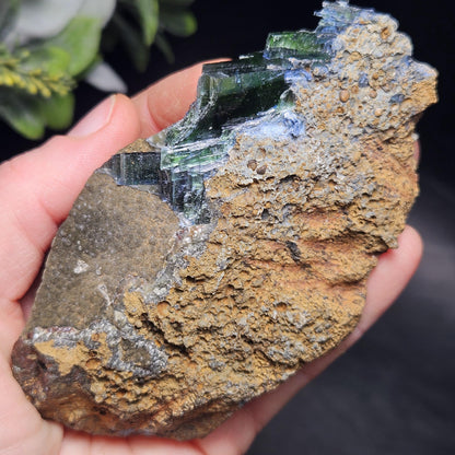 Vivianite Crystal Specimen 266g, Terminated Vivianite Crystal Cluster, Raw Blue