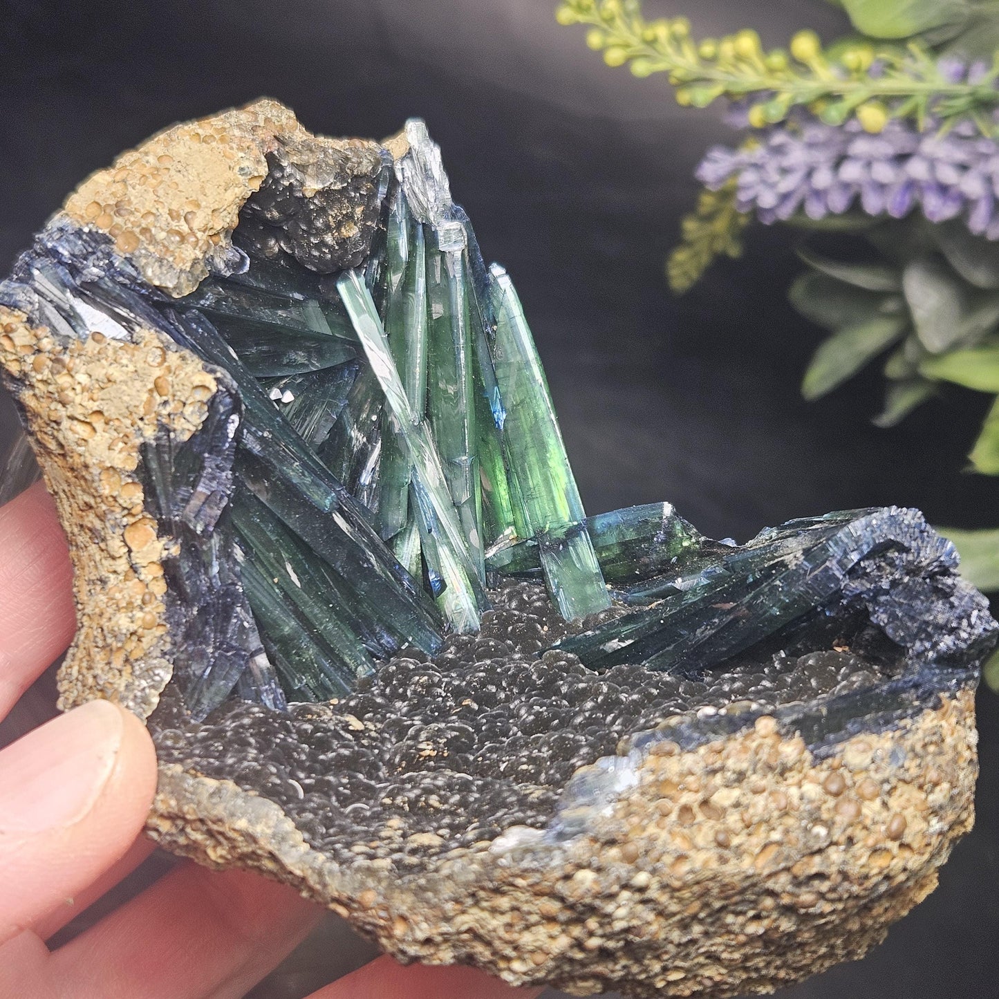 Vivianite Crystal Cluster 316g, Vivianite Specimen, Raw Blue
