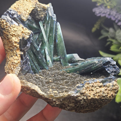 Vivianite Crystal Cluster 316g, Vivianite Specimen, Raw Blue