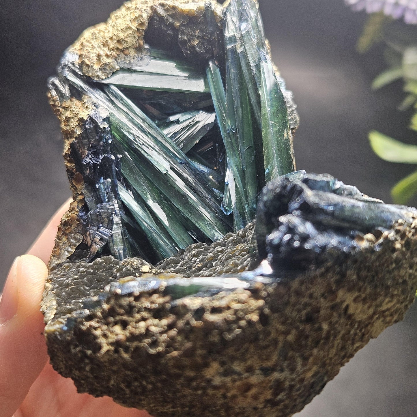 Vivianite Crystal Cluster 316g, Vivianite Specimen, Raw Blue