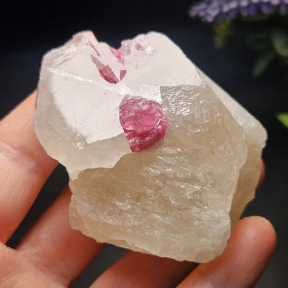 Bubblegum Pink Tourmaline in Quartz from Brazil 115.67g