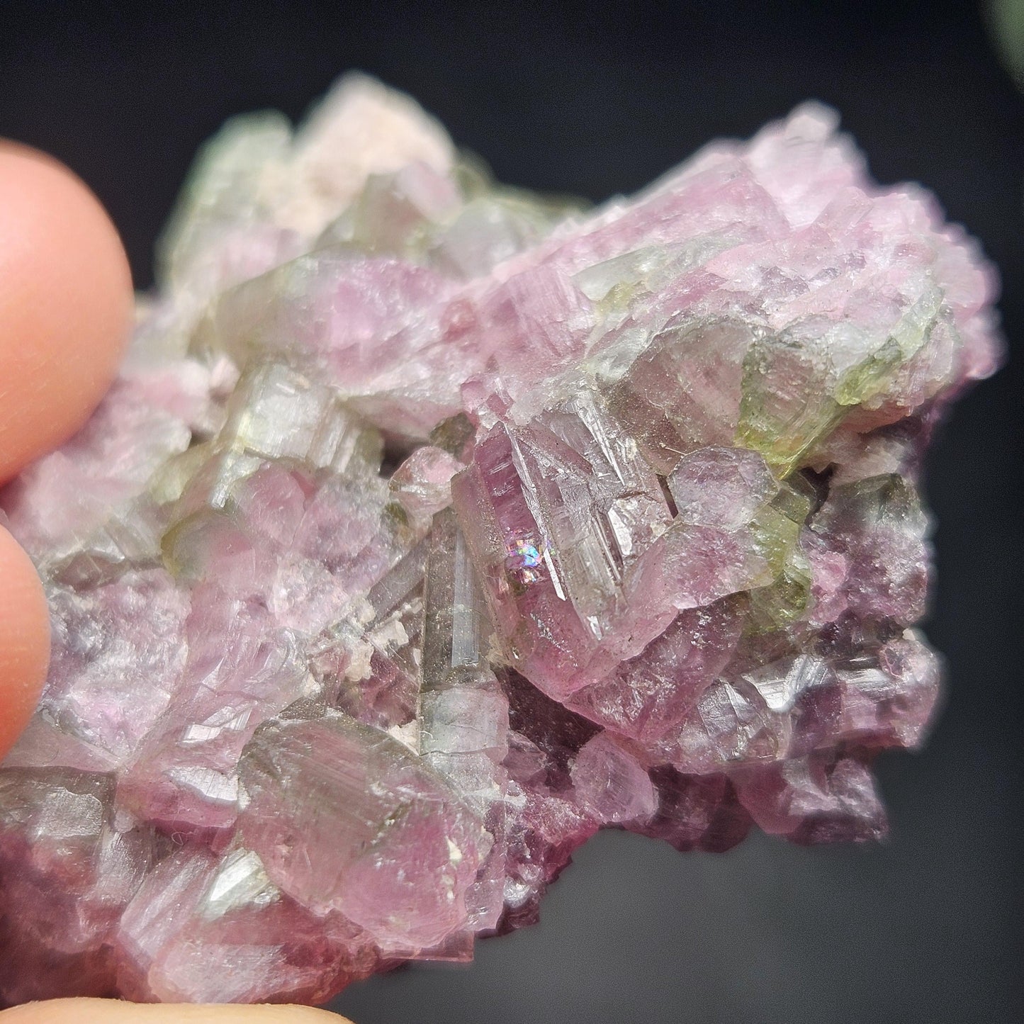 Watermelon Tourmaline Crystal Cluster 41.96g