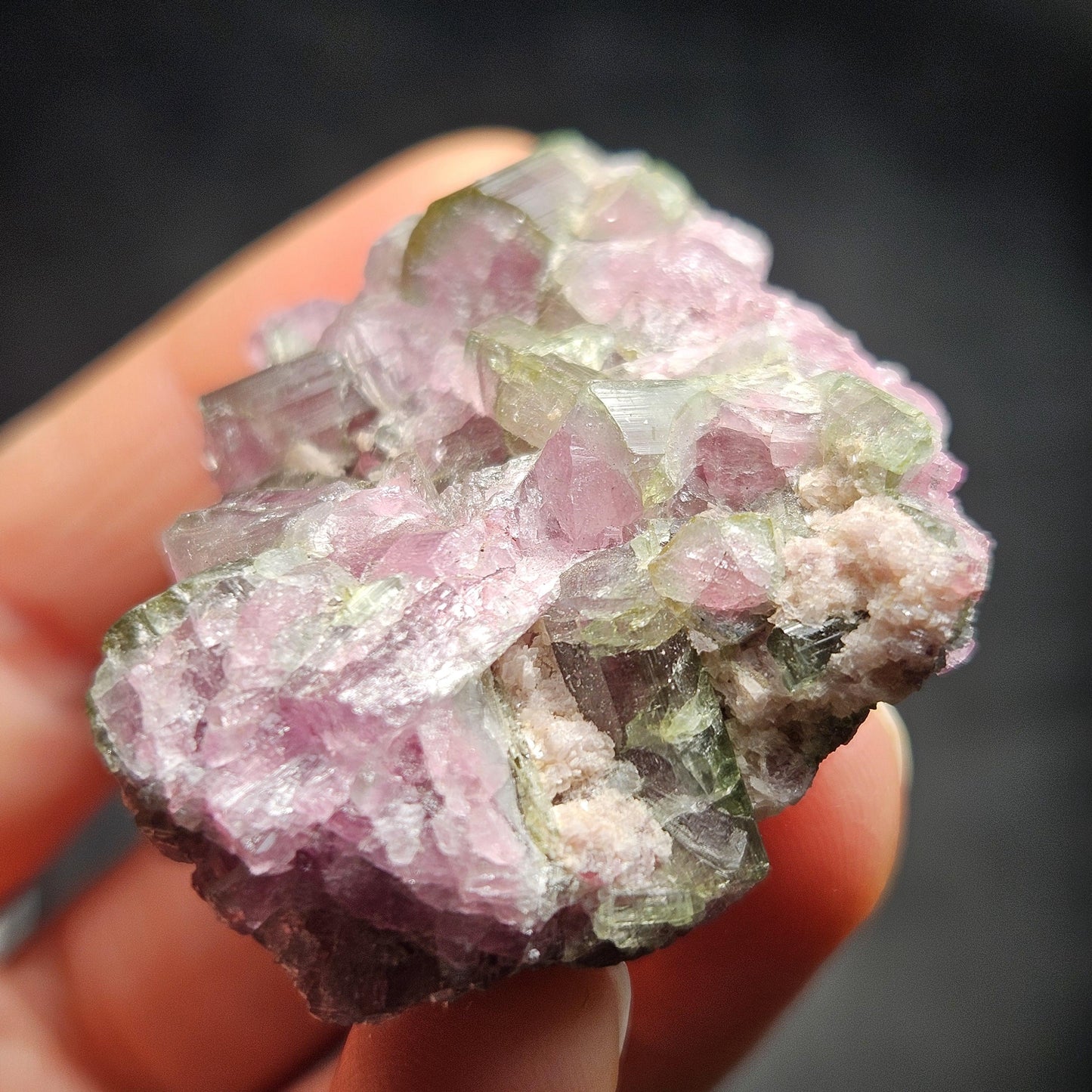 Watermelon Tourmaline Crystal Cluster 41.96g