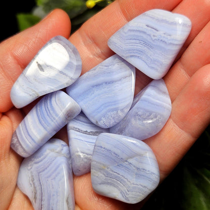 Blue Lace Agate Polished Specimen (0.75"), Namibian Blue Lace Agate, Namibia Blue Agate Crystal