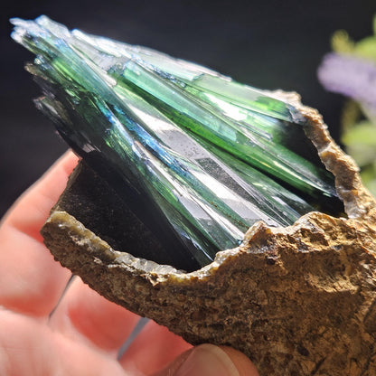 AAA Vivianite Crystal Cluster 200.45g, Terminated Vivianite Crystal Specimen, Raw Blue