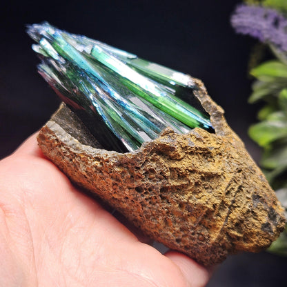 AAA Vivianite Crystal Cluster 200.45g, Terminated Vivianite Crystal Specimen, Raw Blue