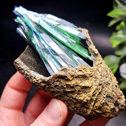 AAA Vivianite Crystal Cluster 200.45g, Terminated Vivianite Crystal Specimen, Raw Blue
