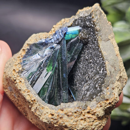 Vivianite Crystal Cluster 159g, Vivianite Specimen, Raw Blue