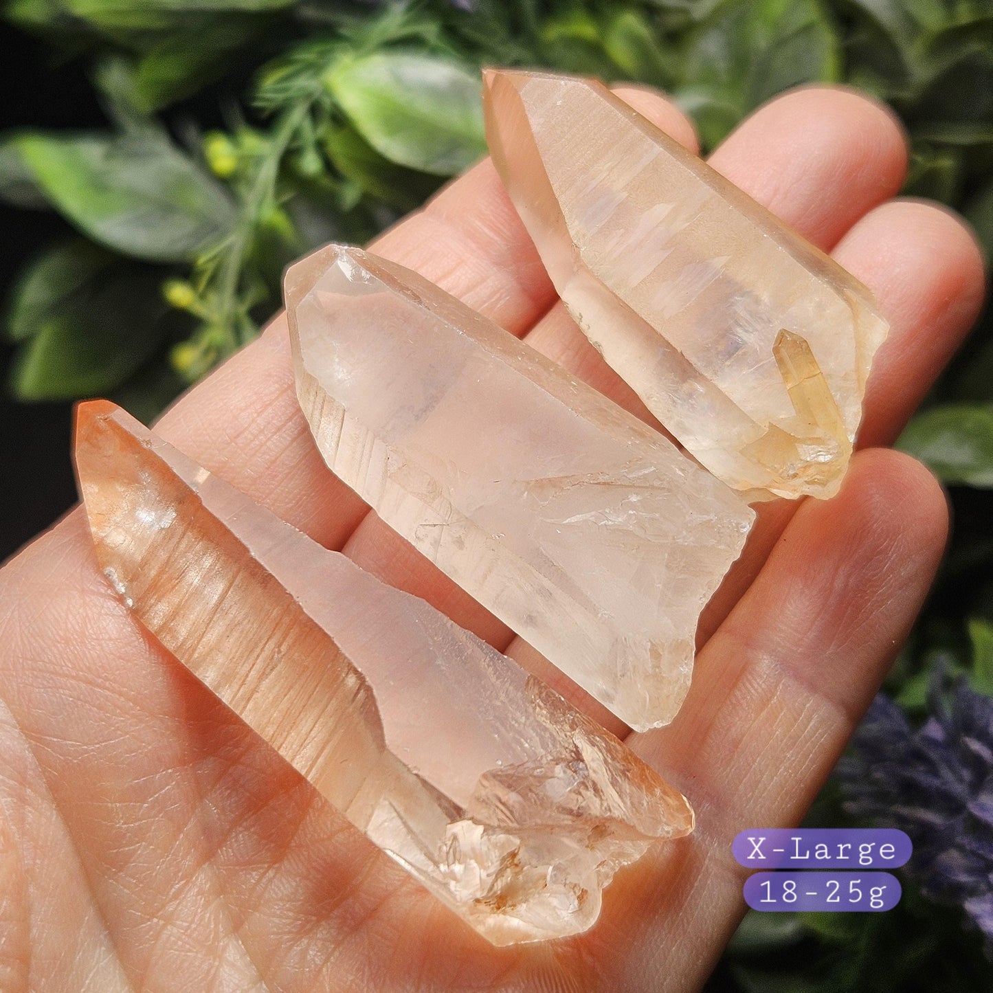 Peach Lemurian Quartz Crystal from Brazil, Pink Lemurian, Lemurian Seed Crystal