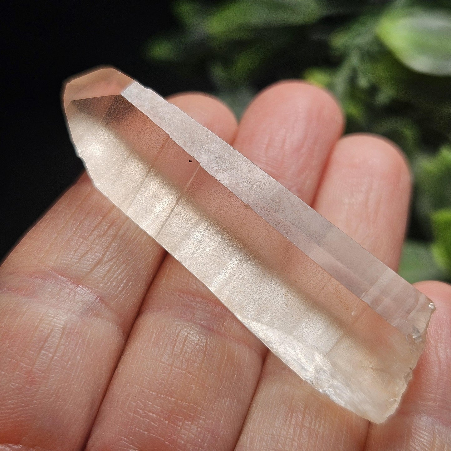 Peach Lemurian Quartz Crystal from Brazil, Pink Lemurian, Lemurian Seed Crystal